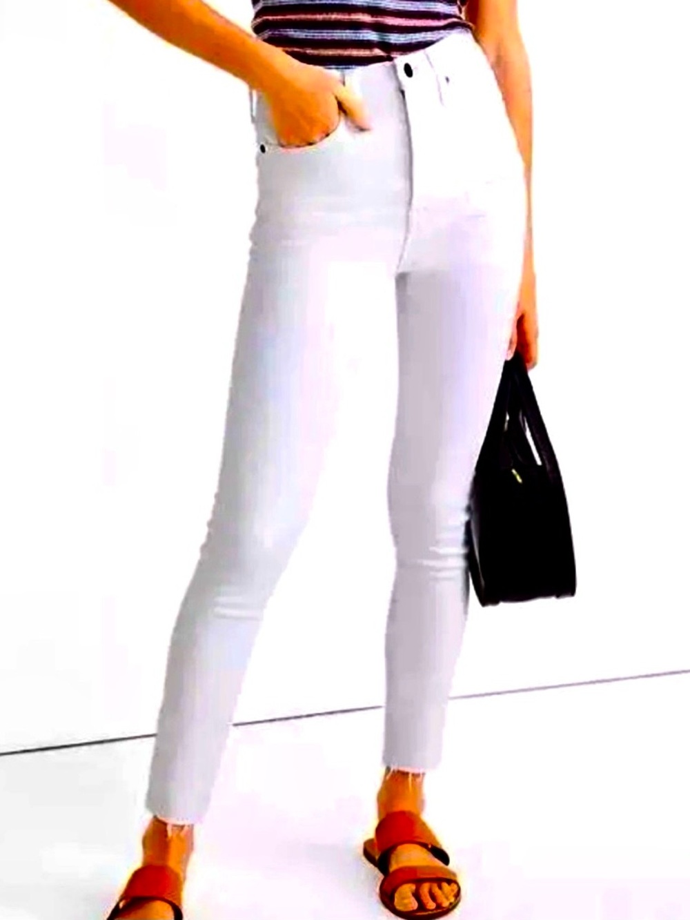 Madewell White 9” High-Rise Skinny Jeans